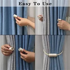 curtain tiebacks magnetic beige 2