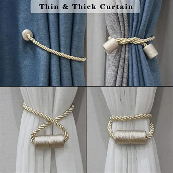 curtain tiebacks magnetic beige 3