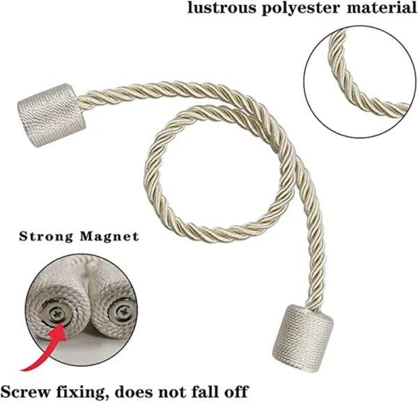 curtain tiebacks magnetic beige 6