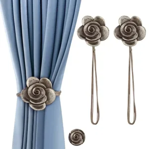 curtain tiebacks magnetic flower 1