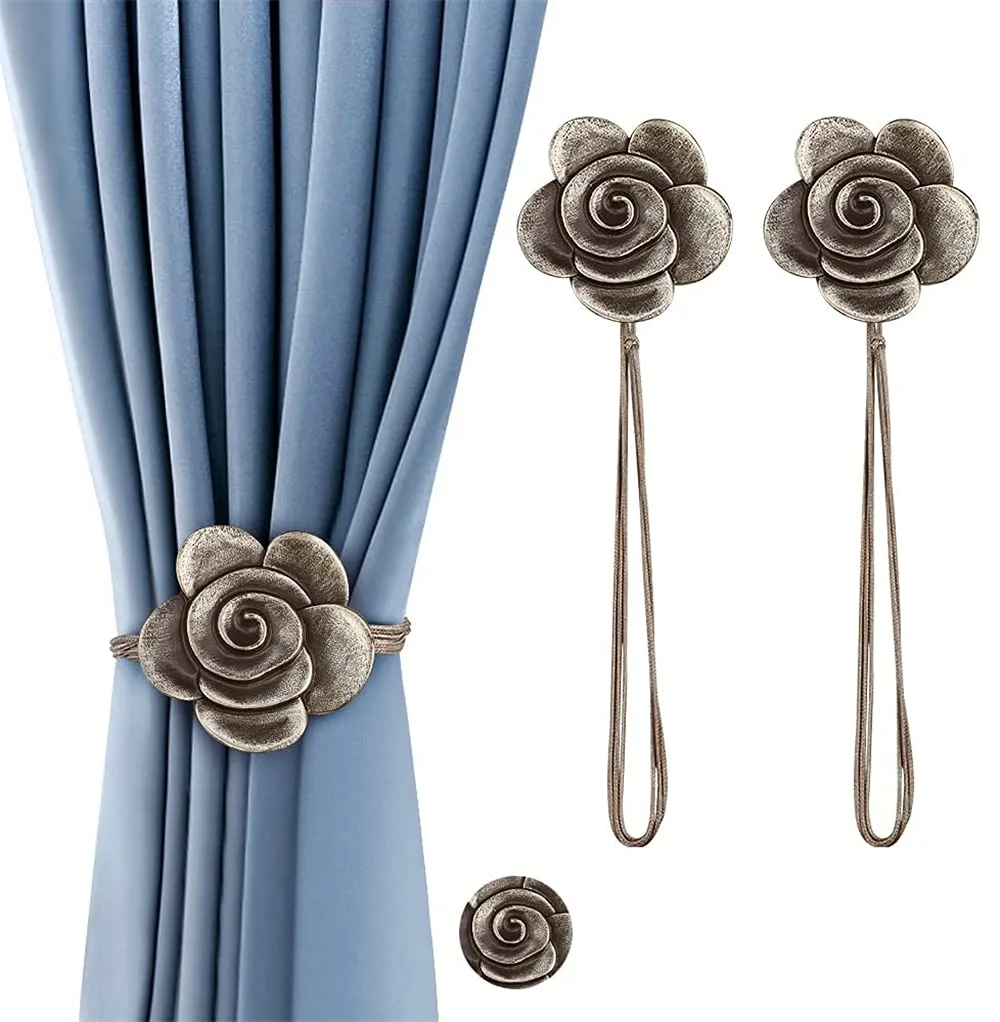 curtain tiebacks magnetic flower 1