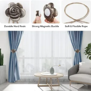 curtain tiebacks magnetic flower 3