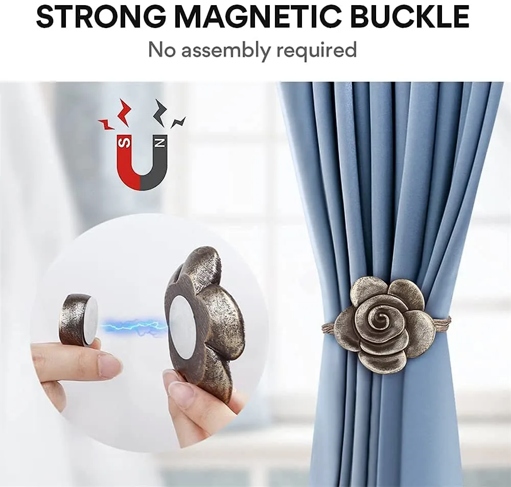 curtain tiebacks magnetic flower 4