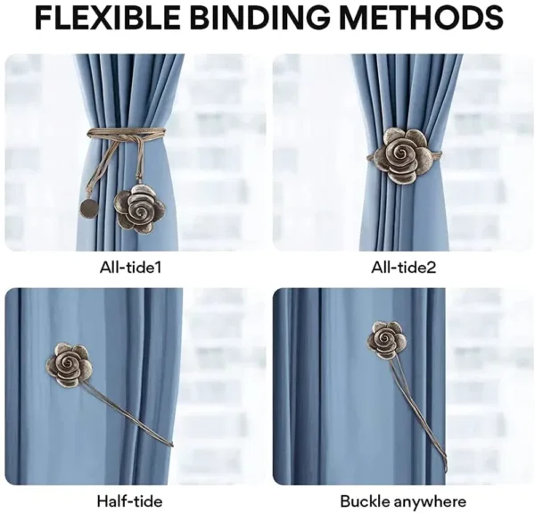 curtain tiebacks magnetic flower 6