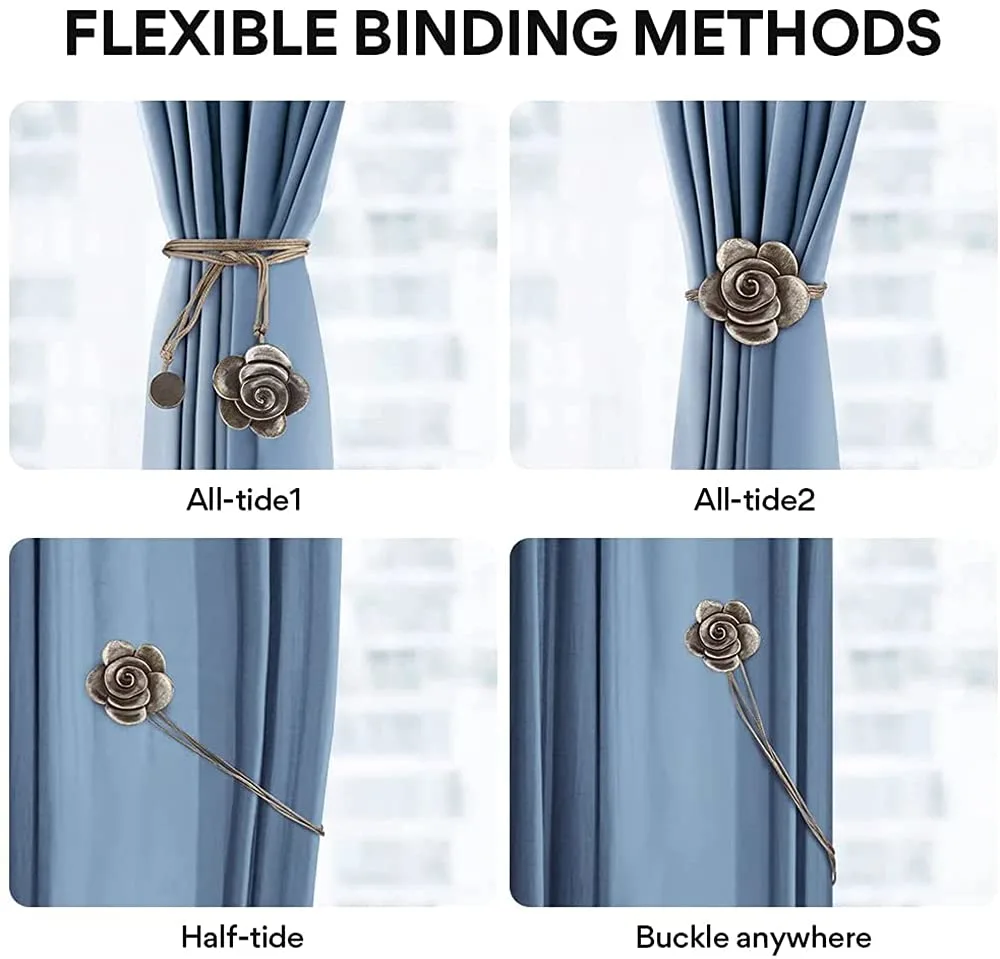 curtain tiebacks magnetic flower 6