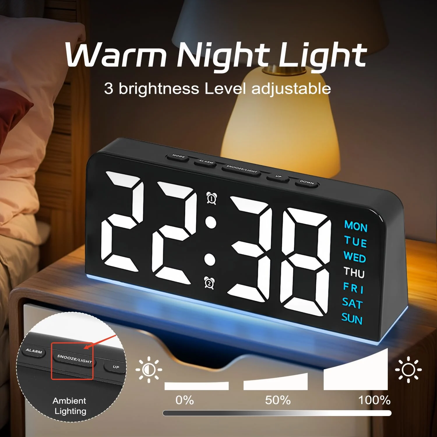 digital alarm clock led 5