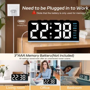 digital alarm clock led 6