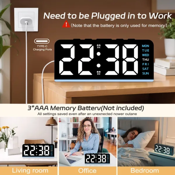 digital alarm clock led 6