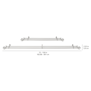 double curtain rod nickel 6