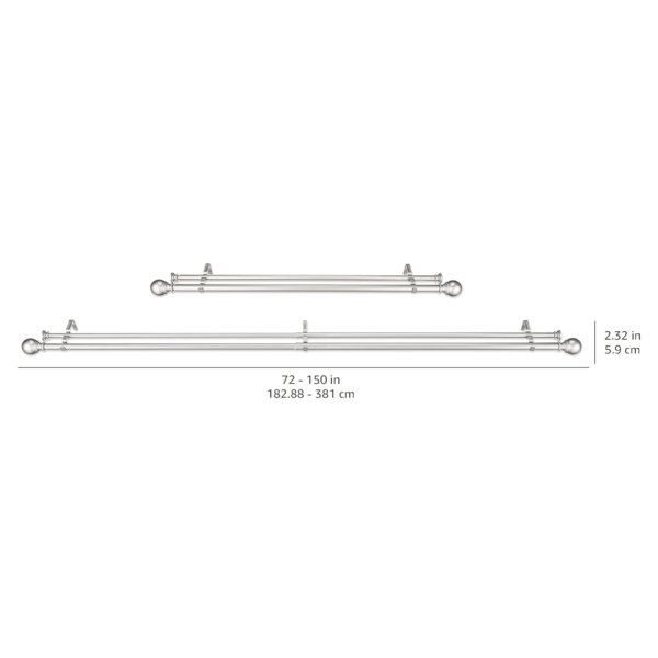 double curtain rod nickel 6