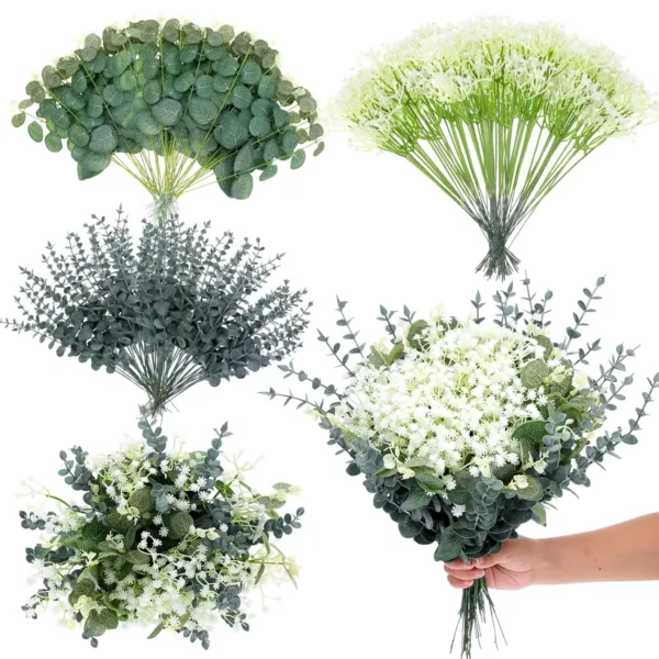 eucalyptus stems wedding flowers 1