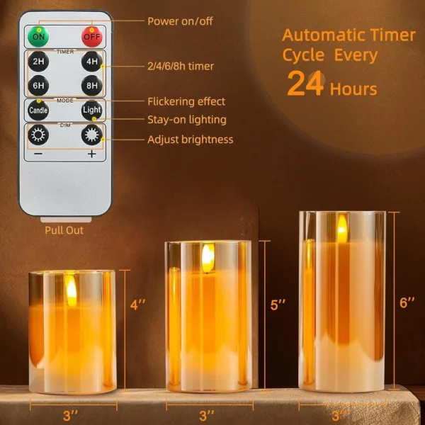 flameless candles set 2