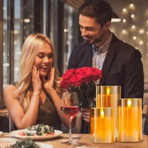 flameless candles set 4