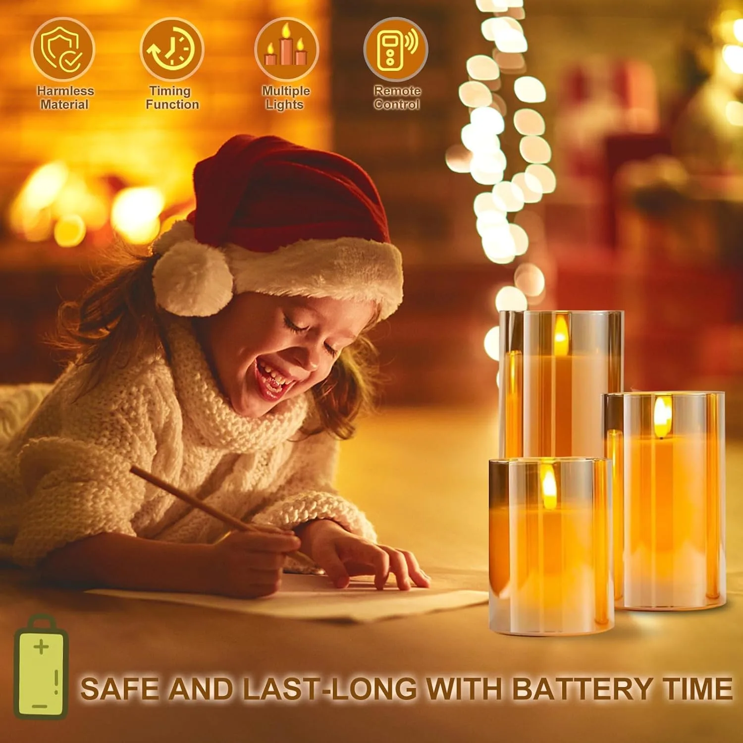 flameless candles set 6