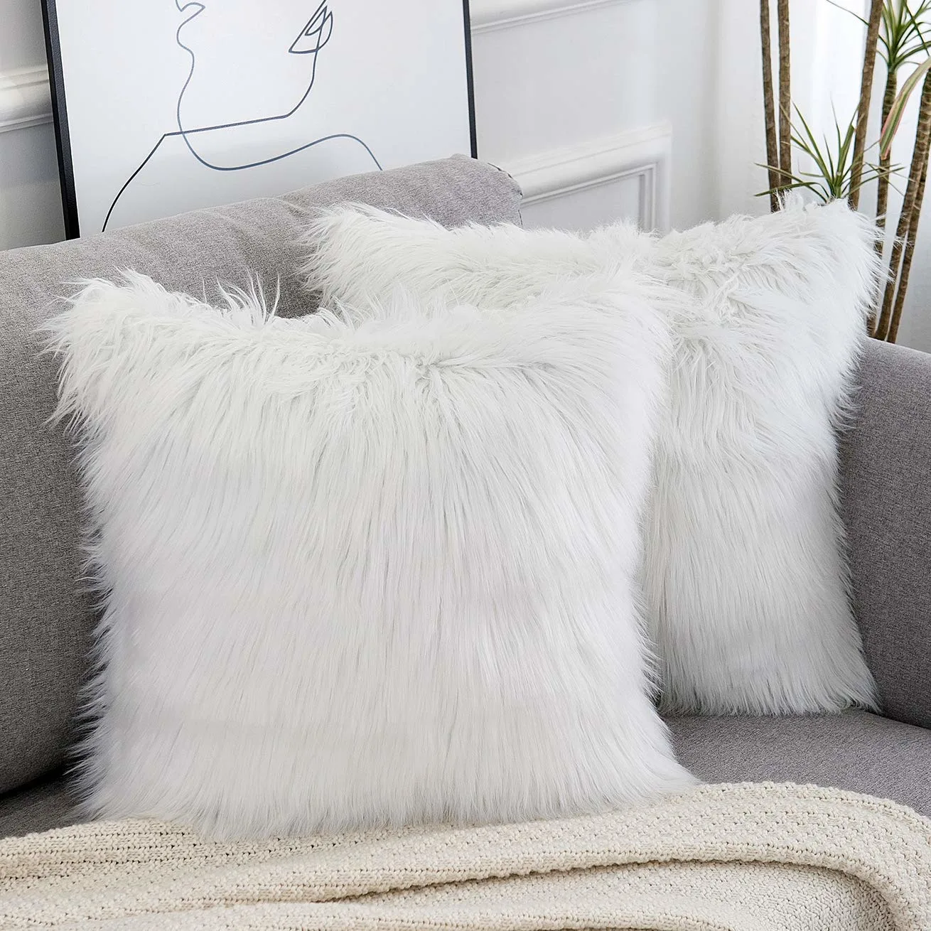 fluffy pillow covers faux 1