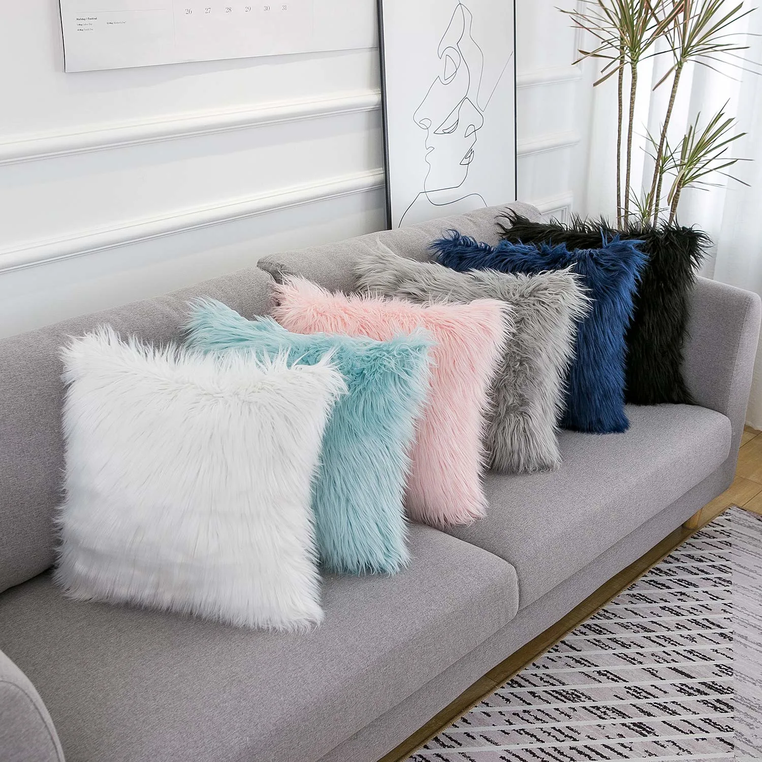 fluffy pillow covers faux 6