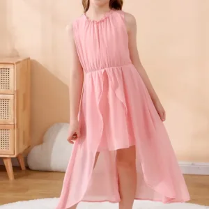 girls chiffon party dress 3