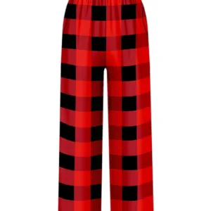 girls christmas pants plaid 1