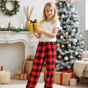 girls christmas pants plaid 2