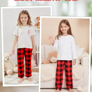 girls christmas pants plaid 4