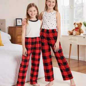 girls christmas pants plaid 5