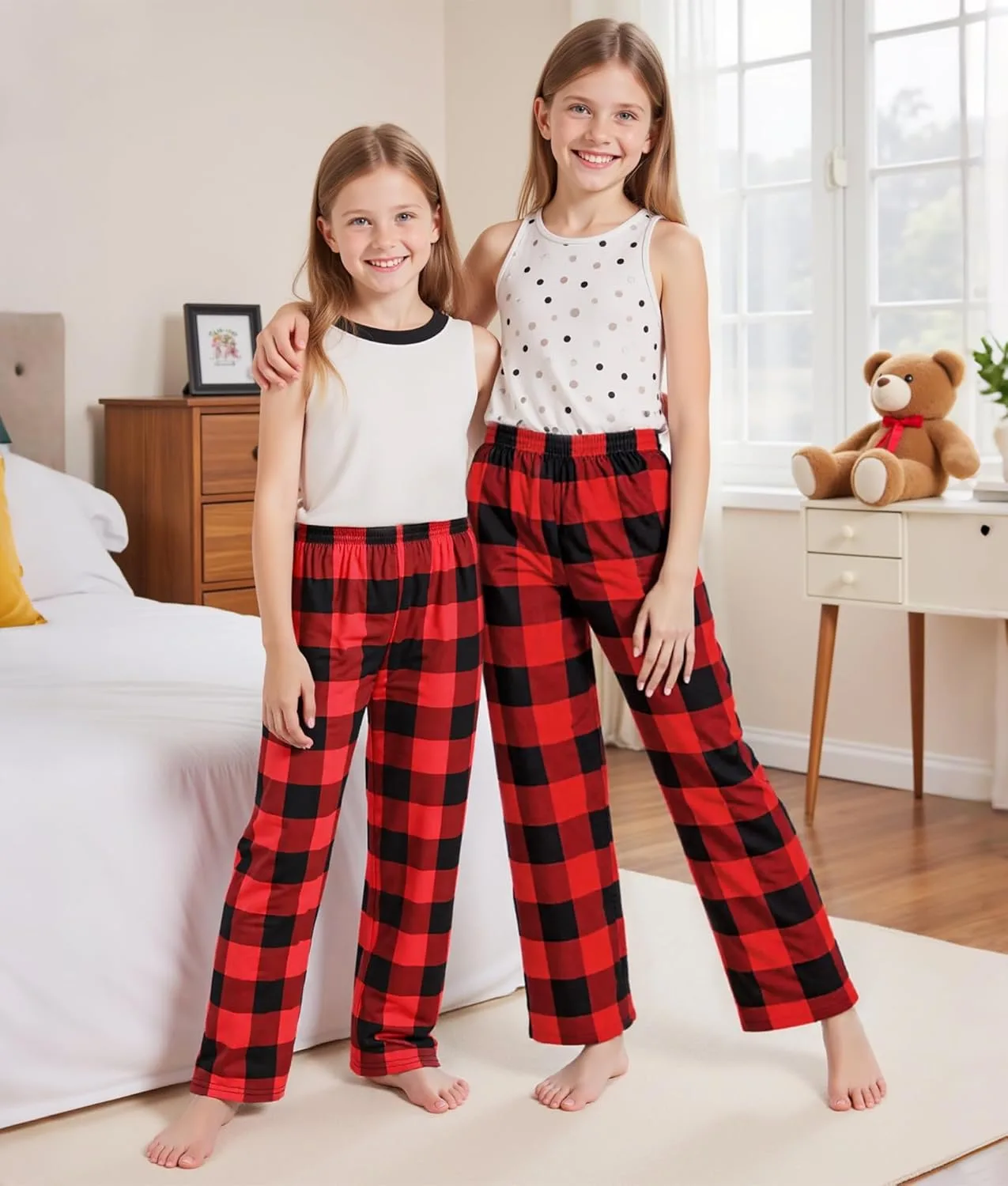 girls christmas pants plaid 5