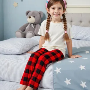 girls christmas pants plaid 6