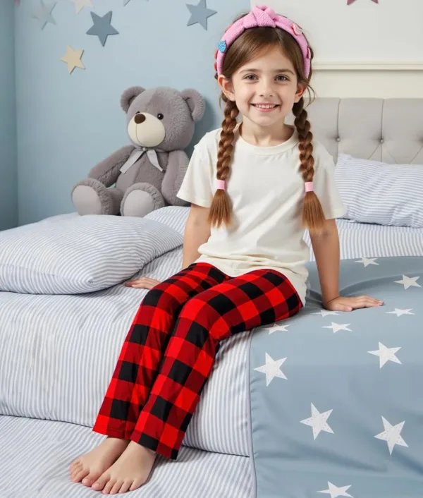 girls christmas pants plaid 6