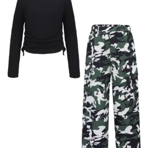 girls clothes ruched camo 1