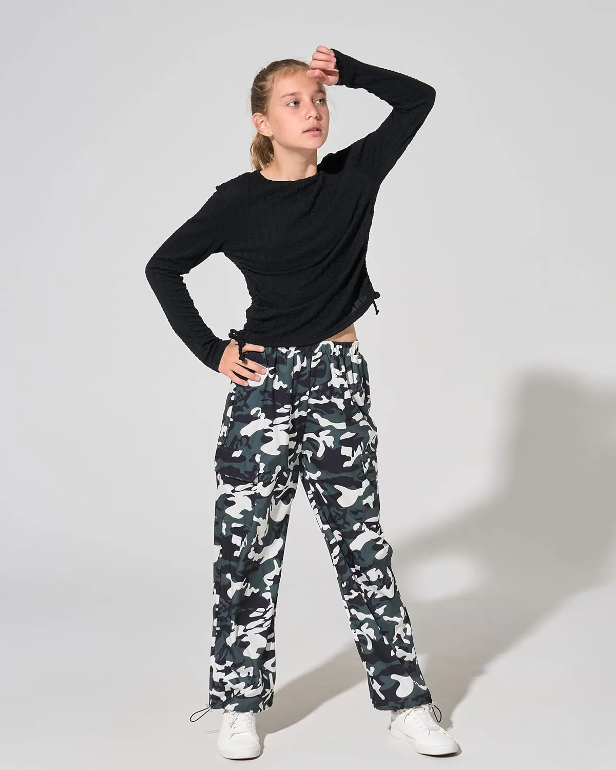 girls clothes ruched camo 2