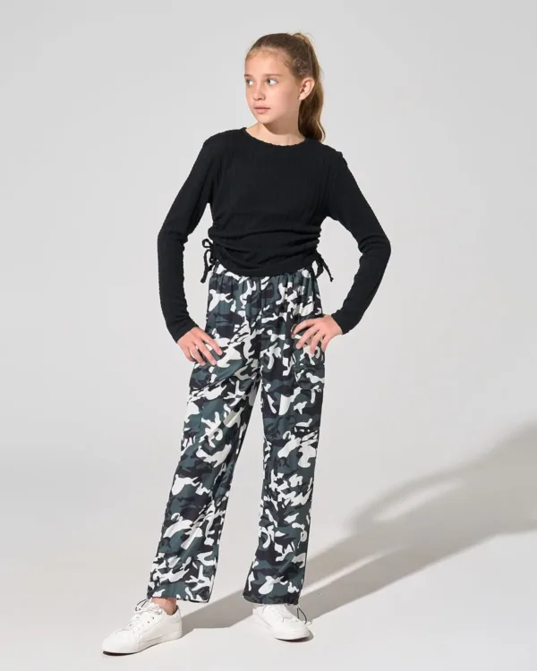 girls clothes ruched camo 3