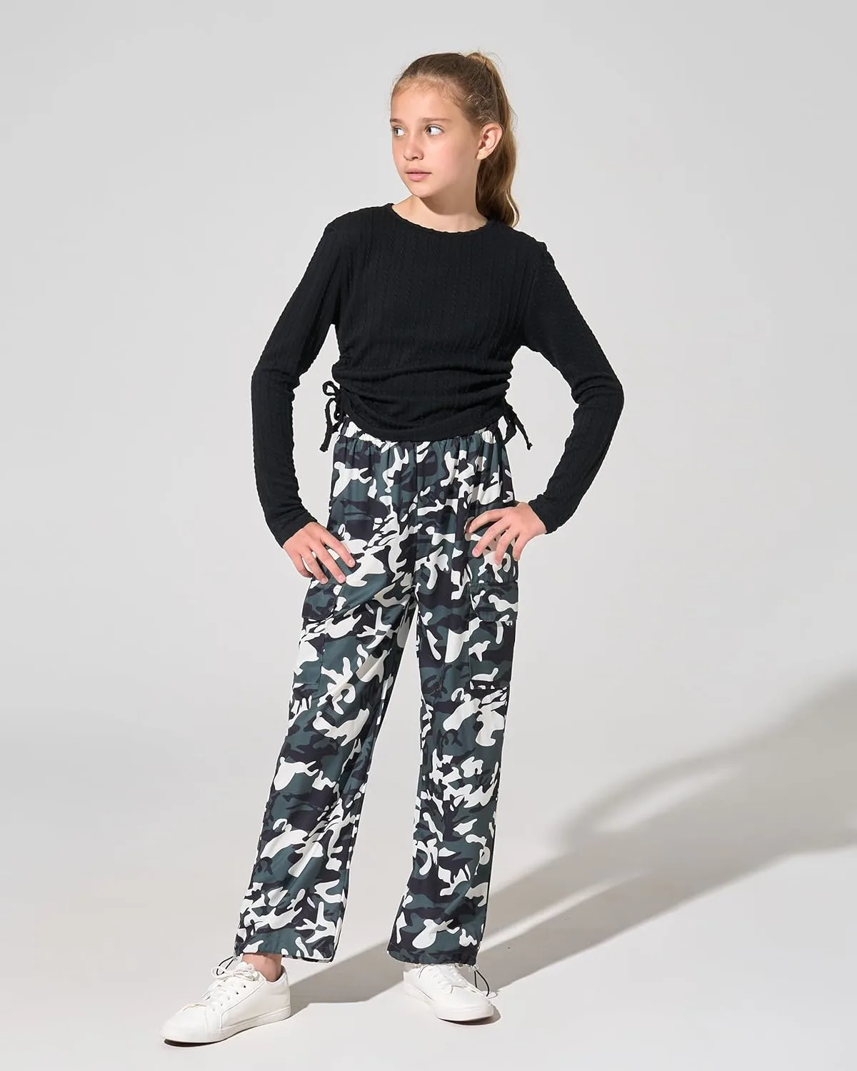 girls clothes ruched camo 3