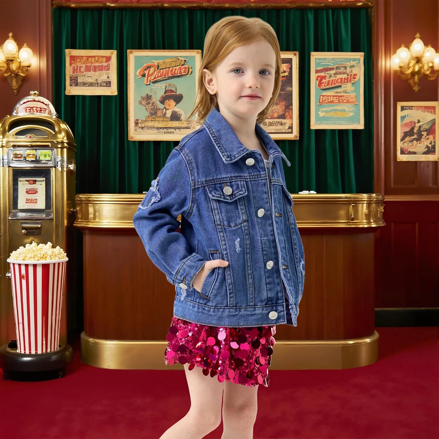 girls denim jacket sequin 3