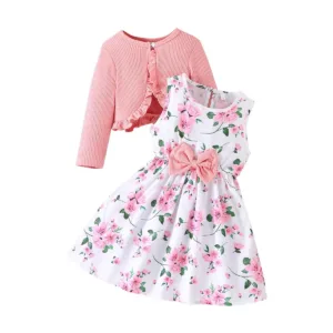 girls dress cardigan set 1