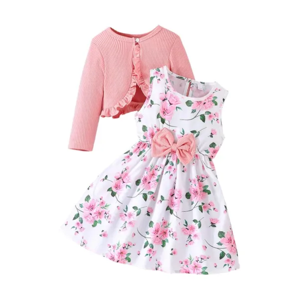 girls dress cardigan set 1