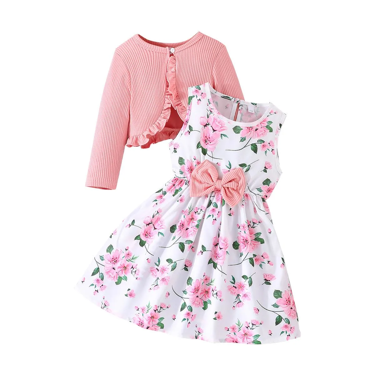 girls dress cardigan set 1