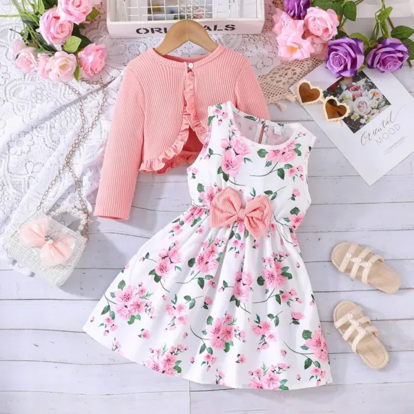 girls dress cardigan set 5