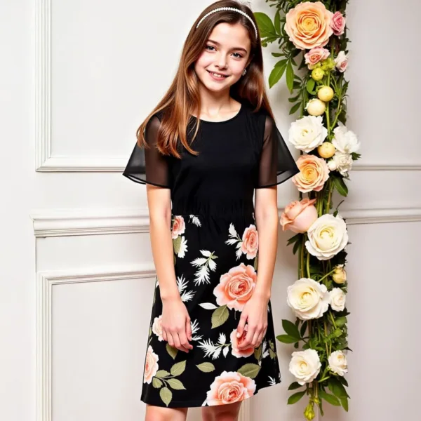 girls dress ruffle sleeve 6