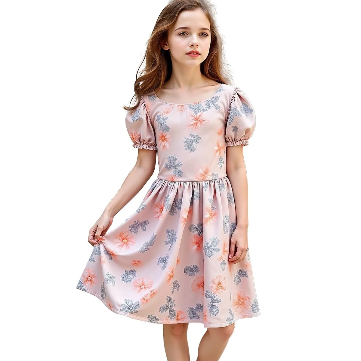 girls dress ruffle sleeve 7