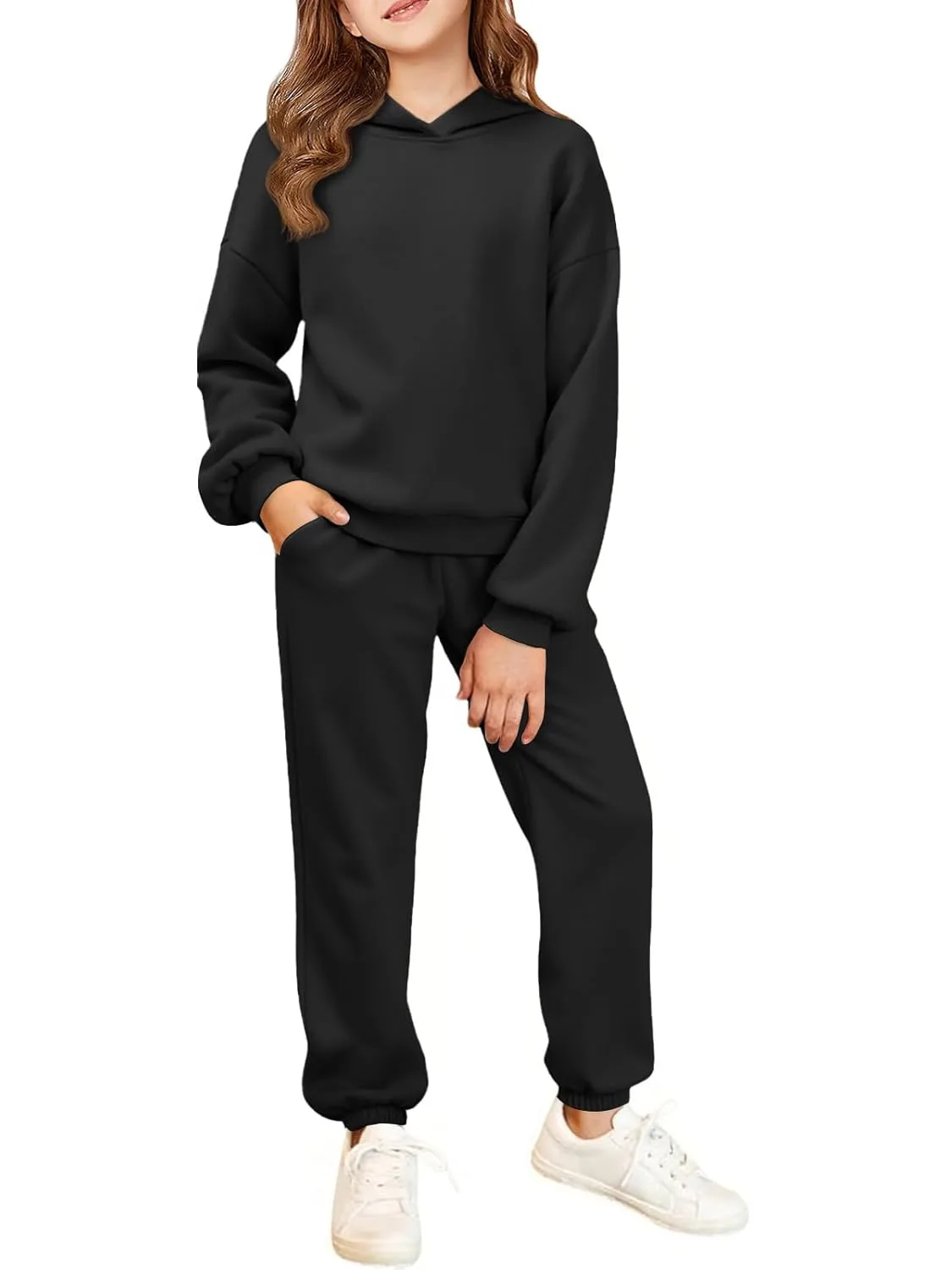 girls fleece hoodie set 1