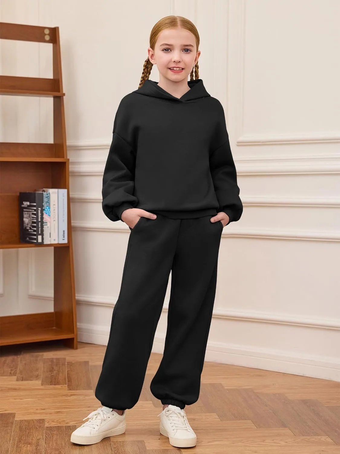 girls fleece hoodie set 2