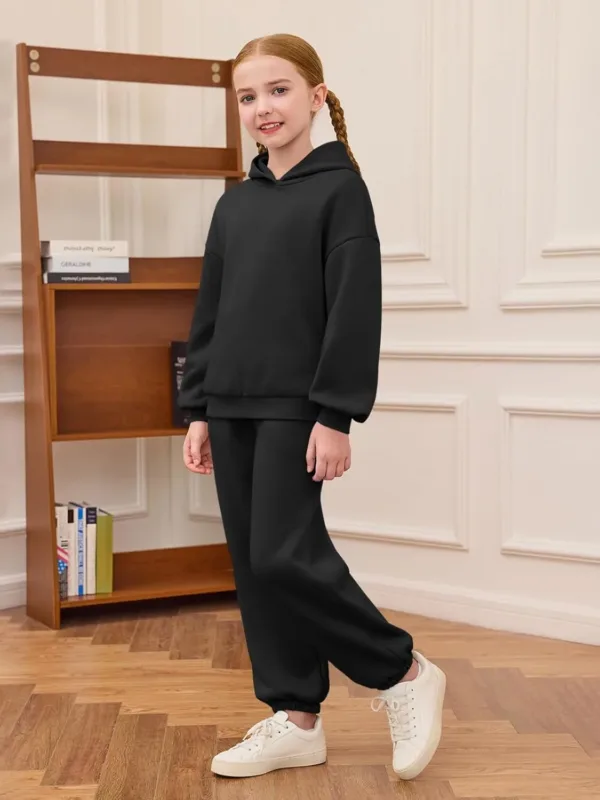 girls fleece hoodie set 4