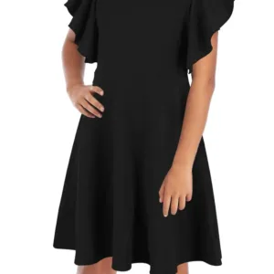 girls flutter sleeve dress 1