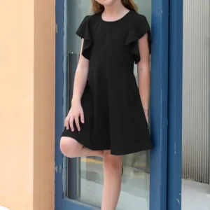 girls flutter sleeve dress 3