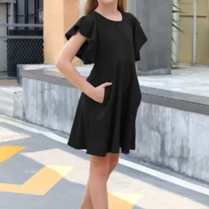 girls flutter sleeve dress 4