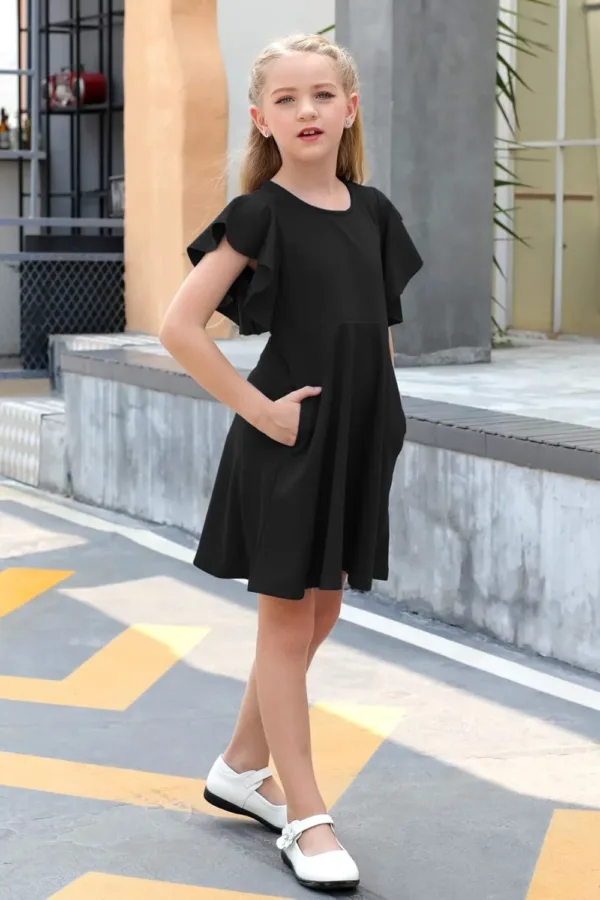 girls flutter sleeve dress 4