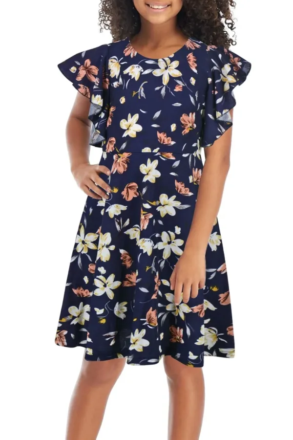 girls flutter sleeve dress 7