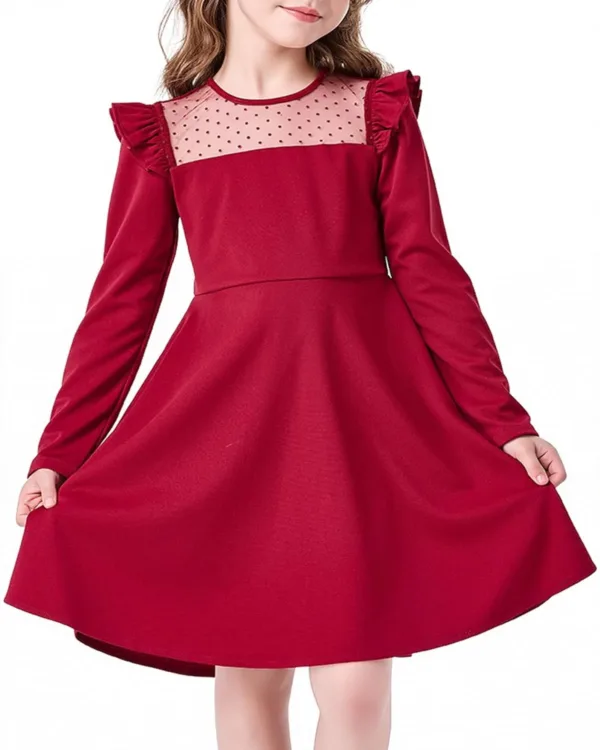 girls green dress casual 7