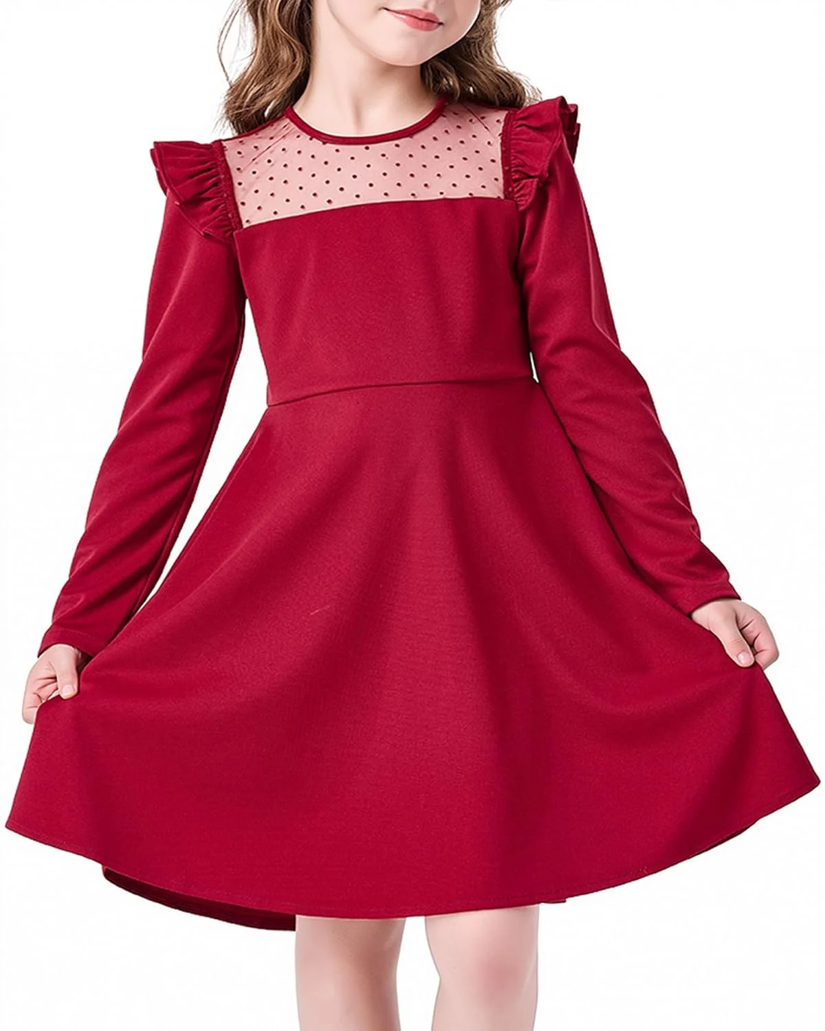 girls green dress casual 7