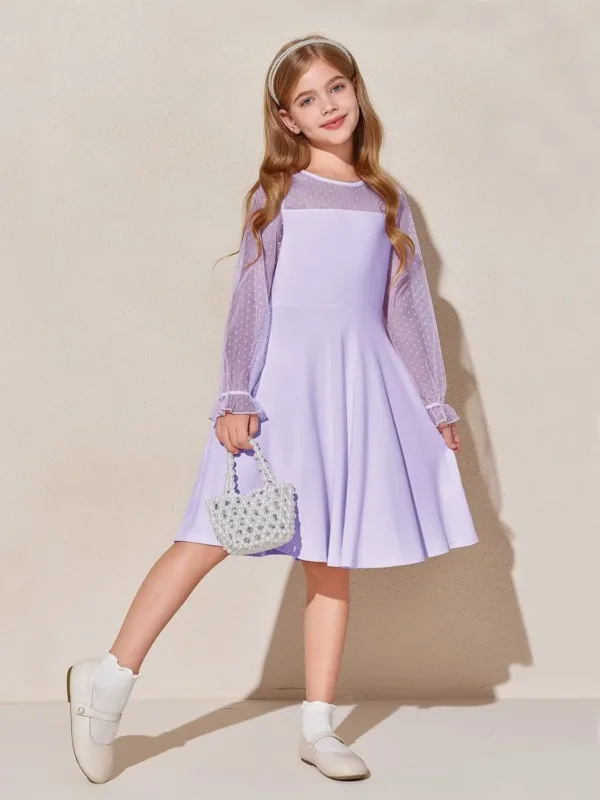 girls mesh sleeve dress 3